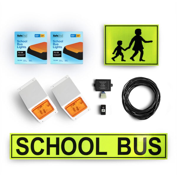 Queensland school bus light kit with Safebus SB001A & SB001C lights & signage