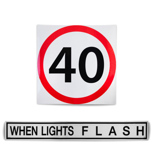 Photo of Tasmanian & New South Wales TS150 40km/h, large when lights flash signage