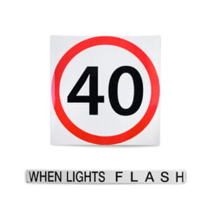 Photo of Tasmanian & New South Wales TS150 40km/h, small when lights flash signage