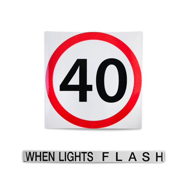 Photo of Tasmanian & New South Wales TS150 40km/h, small when lights flash signage